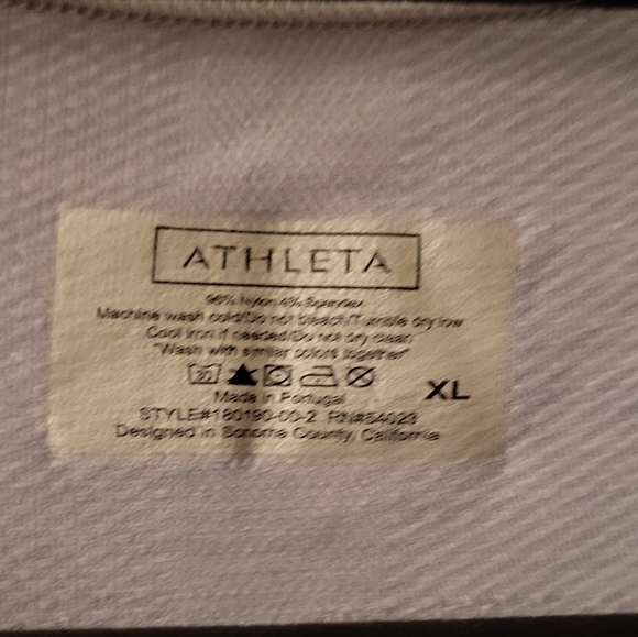 Athleta Gray Blue Short Sleeve Athletic Top, EUC - Picture 2 of 7